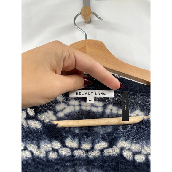 Helmut Lang navy tie dye cashmere distressed sweater - Picture 3 of 5
